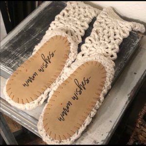 Free People Crochet Slippers Size 8